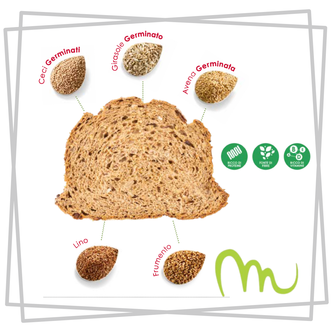 Pane Proteico Puravit  Grani Germinati 450 gr